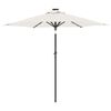 vidaXL Parasol ogrodowy z LED, stalowy słupek, biały, 225x225x212 cm