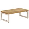 vidaXL Stolik kawowy, 100x50x35 cm, lite drewno mango i stal