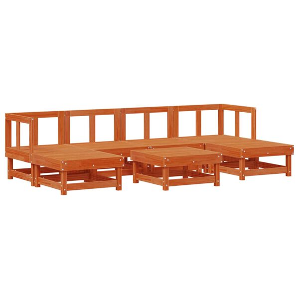 vidaXL Zestaw wypoczynkowy w ogrodzie 7 pcs Woskowy Brąz