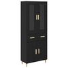 vidaXL Highboard Czarny Dąb 69,5 x 34 x 180 cm Materiał drewnopochodny