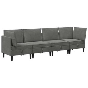 vidaXL Zestaw mebli do salonu 4 szt. ciemnoszary Welur
