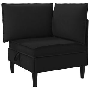 vidaXL Rogowa Sofa z Przechowywaniem Czarny Welur