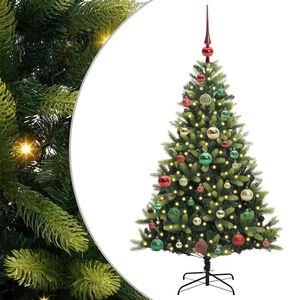 vidaXL Sztuczna skandynawska choinka z zawiasami 150 LED zielony