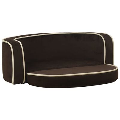 vidaXL Rozkładana sofa dla psa, brązowa, 73x67x26 cm, pluszowa