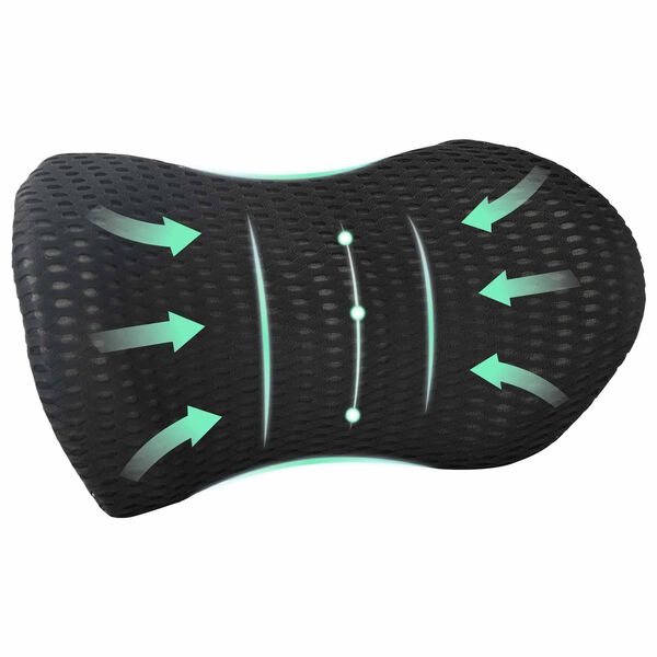 vidaXL Poduszka z poduszką Czarny 47 x 24 x 13 cm 4D Siateczka