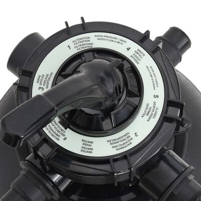 vidaXL Piaskowy filtr basenowy z zaworem 6-drożnym, czarny