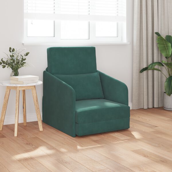 vidaXL Sofa Bed Ciemna zieleń 65 x 80 x 83 cm Aksamit