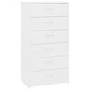 vidaXL Komoda, 6 szuflad, biała, 50x34x96 cm, materiał drewnopochodny
