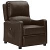 vidaXL Elektryczny fotel rozkładany, brązowy z połyskiem, ekosk&oacute;ra