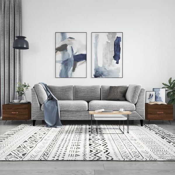 vidaXL Stoliki kawowe, 2 szt., brązowy dąb, 50x50x40 cm