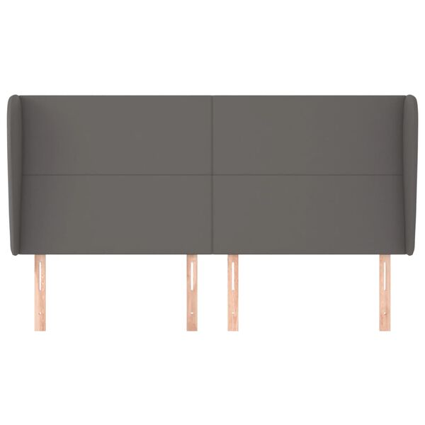 vidaXL Zagł&oacute;wek uszak, szary, 163x23x118/128 cm, sztuczna sk&oacute;ra