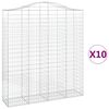vidaXL Kosze gabionowe, 10 szt, 200x50x220/240cm, galwanizowane żelazo