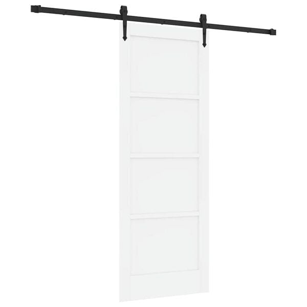vidaXL Drzwi przesuwne ORKDAL Biały 78 x 202 cm Lite drewno sosnowe