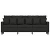 vidaXL Sofa 3-osobowa, czarna, 180 cm, tapicerowana tkaniną