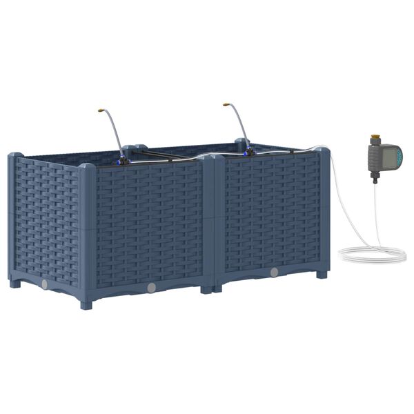 vidaXL Doniczka ogrodowa 2 pcs Szary 80 x 40 x 37,5 cm