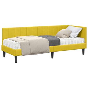 vidaXL Rama Ł&oacute;żka Narożnego z Materacem 2 szt. Ż&oacute;łty 80 x 200 cm