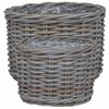 vidaXL Kosz na rośliny z przechowywaniem 2 pcs Szary Rattan Kubu