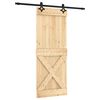 vidaXL Drzwi przesuwne Naturalny i czarny 80 x 210 cm