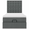 vidaXL Ł&oacute;żko otomana z materacem, ciemnoszare, 90x200 cm, tkanina