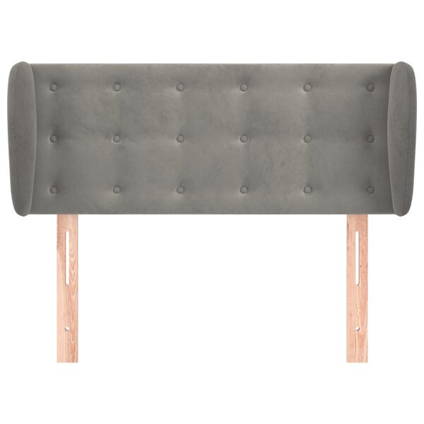 vidaXL Zagłówek uszak, jasnoszary, 83x23x78/88 cm, aksamitny