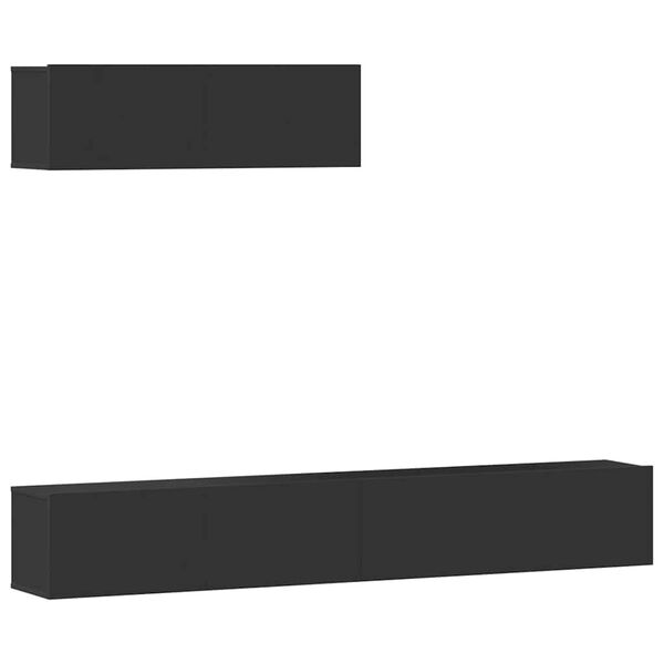 vidaXL 3-częściowy zestaw szafek telewizyjnych, czarny