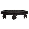 vidaXL Podstawka pod donicę, z k&oacute;łkami, średnica 30 cm, czarna, 170 kg