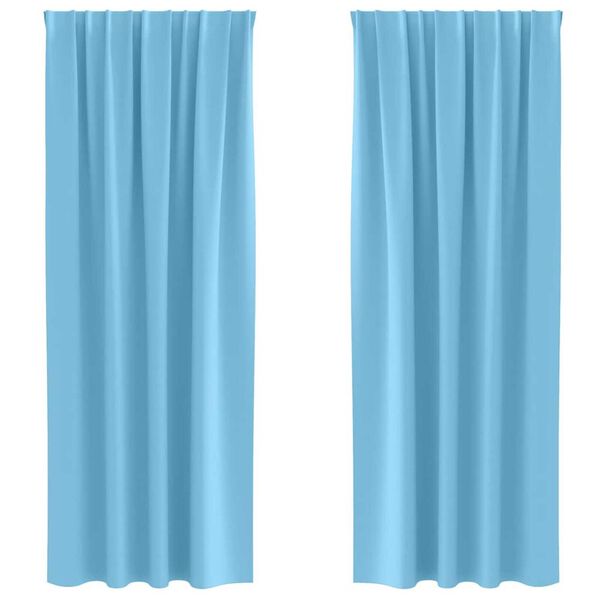 vidaXL Firany blackout z k&oacute;łkami 2 pcs Jasnoniebieski 260 x 140 cm