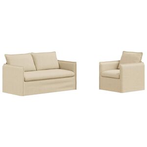 vidaXL Sofa 2 pcs Kremowy