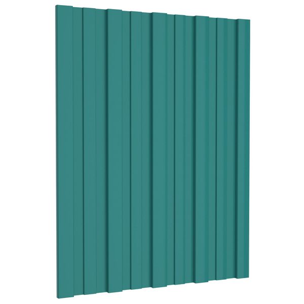 vidaXL Panel dachowy 12 pcs Zielony 60 x 45 cm Stal galwanizowana