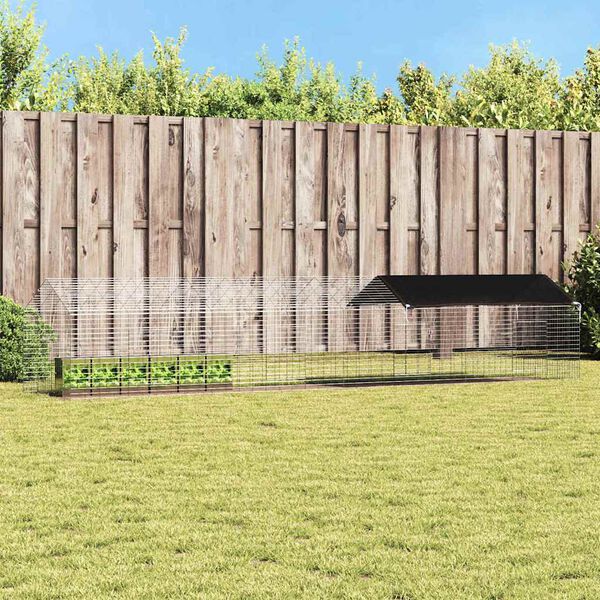 vidaXL Klatka dla kr&oacute;lika Srebrny 400 x 78 x 78 cm Stal Galwanizowana