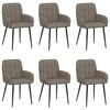 vidaXL Krzesła jadalne 6 pcs Ekosk&oacute;ra Szary 57 x 50 x 85 cm