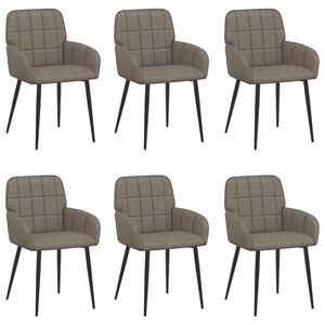 vidaXL Krzesła jadalne 6 pcs Ekosk&oacute;ra Szary 57 x 50 x 85 cm
