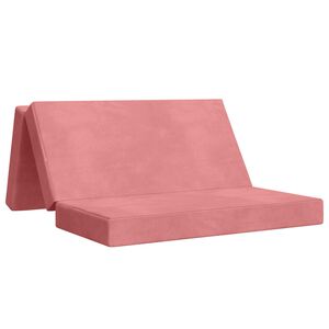 vidaXL Składana Sofa Ł&oacute;żko 120 x 67 x 45 cm r&oacute;żowy