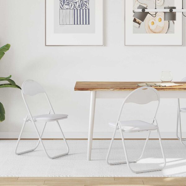 vidaXL Krzesło składane 2 pcs Biały i szary 48 x 43,5 x 81 cm