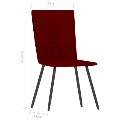 vidaXL Krzesła stołowe, 4 szt., czerwone wino, aksamitne