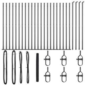 vidaXL Słupek ogrodzeniowy. Szary 50 x 1,6 m (siatka 36 mm) Stal i PVC