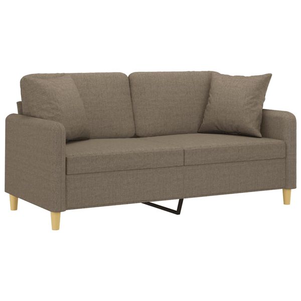 vidaXL 2-osobowa sofa wypoczynkowa z poduszkami, taupe, 140 cm