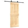 vidaXL Drzwi przesuwne Naturalny i czarny 80 x 210 cm