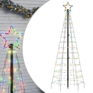 vidaXL Choinka świąteczna LED z kolcami 220 diod LED kolorowa 180 cm