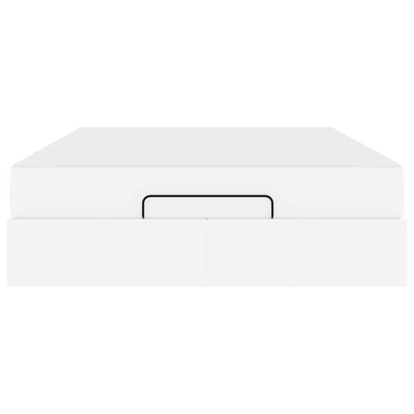 vidaXL Rama ł&oacute;żka z materacem z materacem 2 pcs Biały PVC