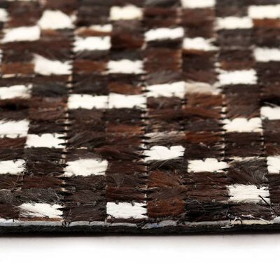 vidaXL Patchworkowy dywan ze skóry bydlęcej, 120x170 cm, czarno-biały
