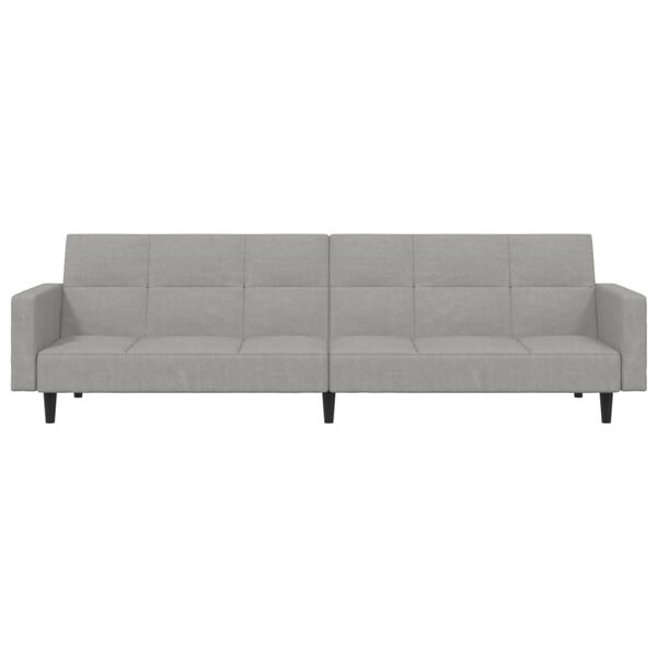 vidaXL 2-osobowa sofa rozkładana, jasnoszara, obita mikrofibrą