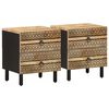vidaXL Szafki nocne, 2 szt., czarne, 40x33,5x46 cm, lite drewno mango