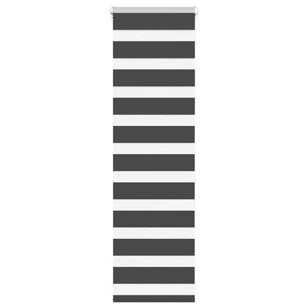 vidaXL Roleta zebra, czarna, szerokość tkaniny 40,9 cm, poliester