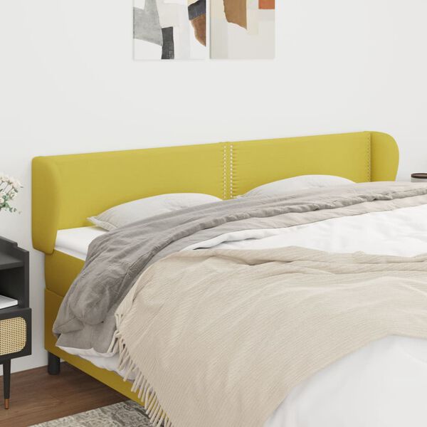 vidaXL Zagł&oacute;wek uszak, zielony, 183x23x78/88 cm, tkanina