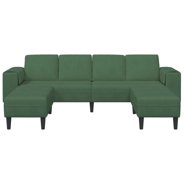 vidaXL Sofa Ciemna zieleń 250 x 188 x 76 cm Tkanina sztruksowa