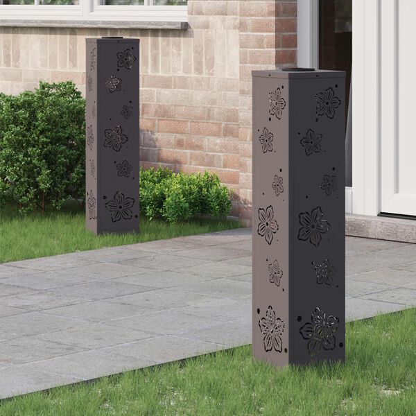 vidaXL Słoneczna LED lampa na ścieżkę 2 pcs Czarny