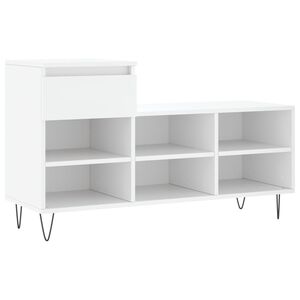vidaXL P&oacute;łka na buty, biała, 102x36x60 cm, materiał drewnopochodny