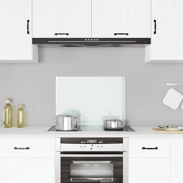 vidaXL Panel ochronny do kuchni, mleczny, 70x50 cm, szkło hartowane