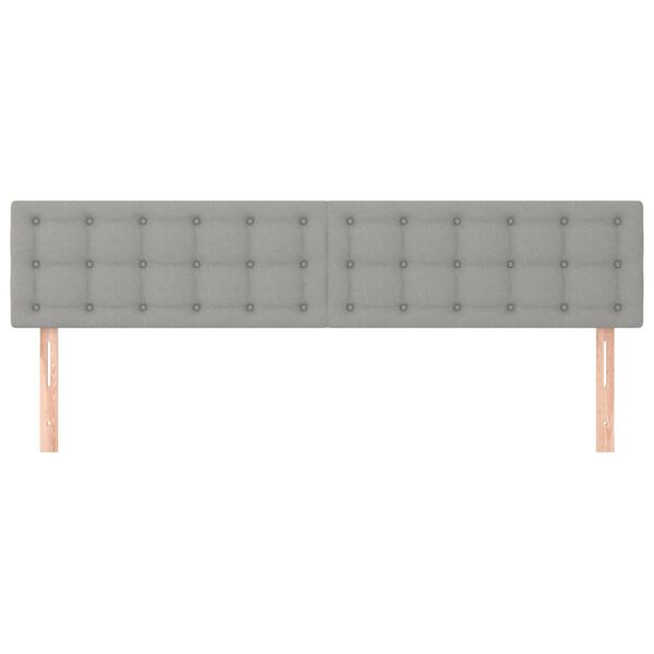 vidaXL Zagł&oacute;wki do ł&oacute;żka, 2 szt., jasnoszary, 90x5x78/88 cm, tkanina